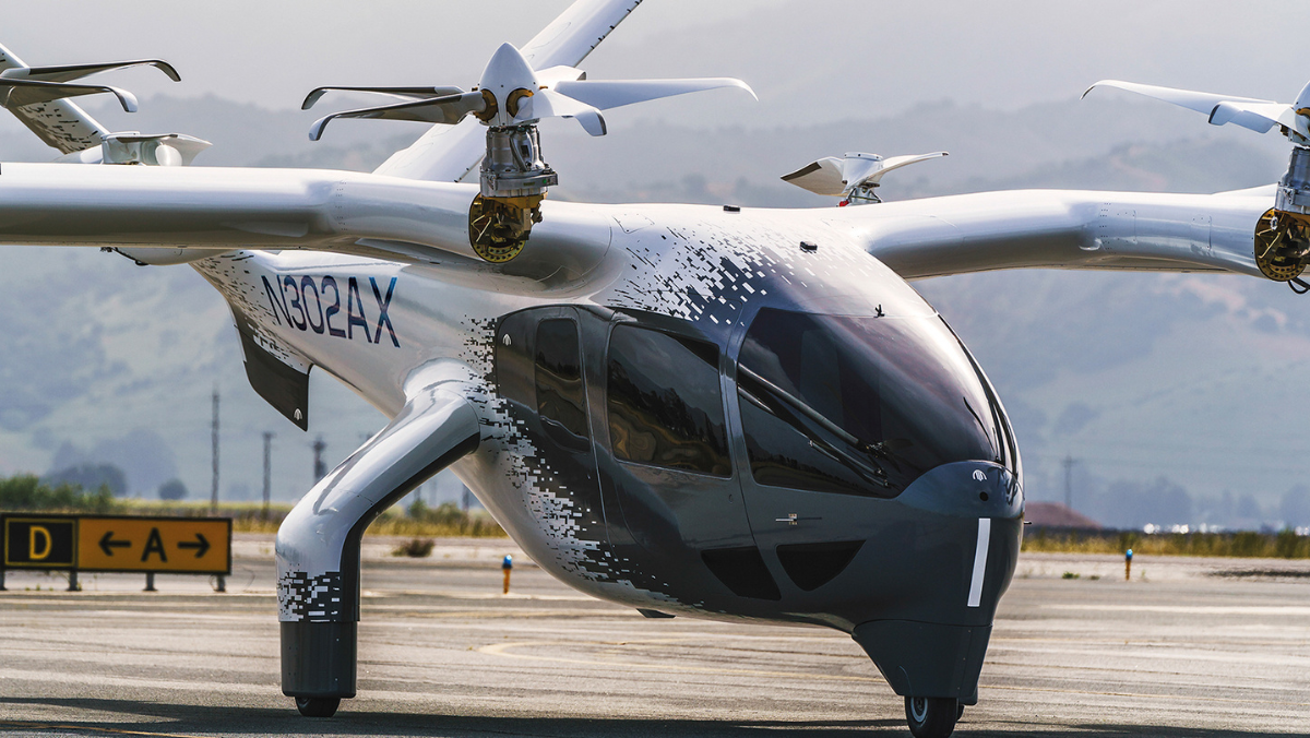 Electric eVTOL aircraft on runway during testing phase for new U.S. pilot program