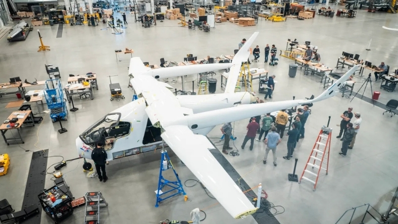 Beta Technologies electric aircraft under assembly as the company prepares for an IPO